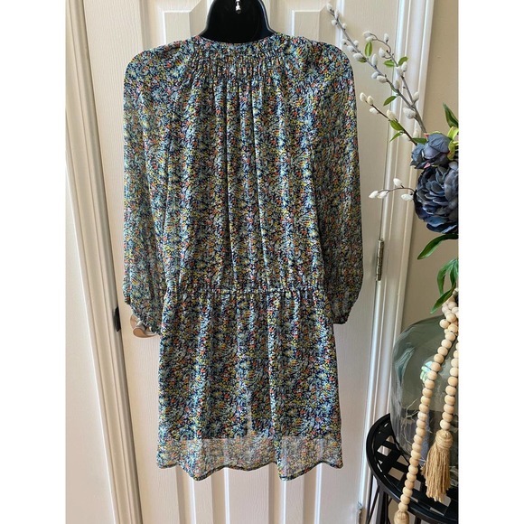 Womens 3/4 Sleeve Tunic Large Button Front Navy Floral by Mossimo - Picture 5 of 9